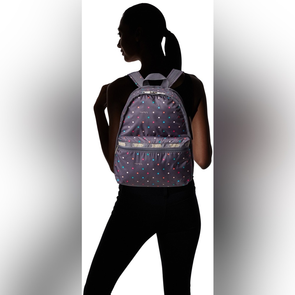 Lesportsac Basic Nylon Backpack Gray Multicolor P… - image 1